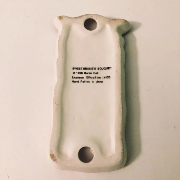 1996  Karen Bell Sweet Bessies Bouquet Cow Flowers Wall Hanging Giftcraft - Picture 4 of 15